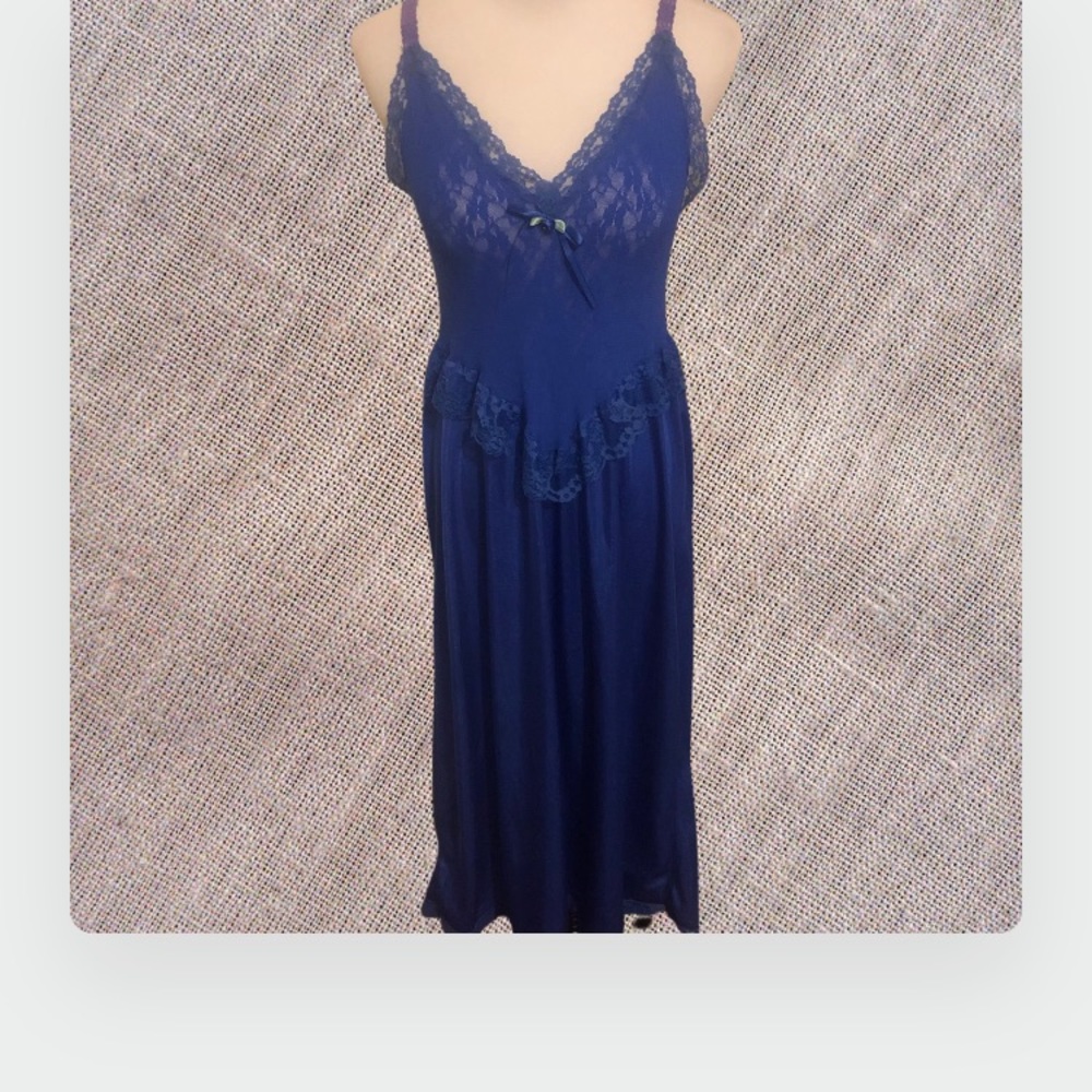 Vintage FeatherBed Lace Satin Slip Chemise Teddie